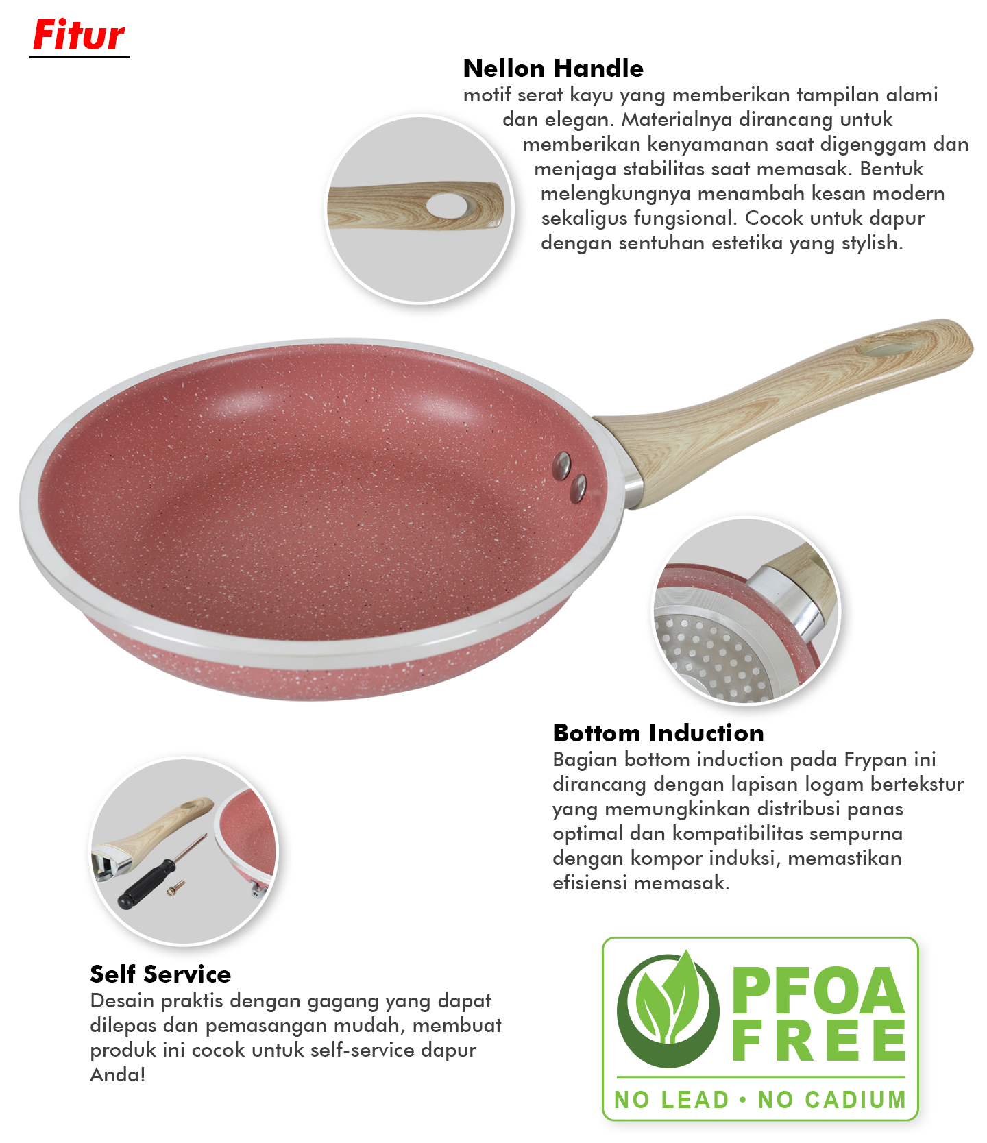 Amber Pink Frypan